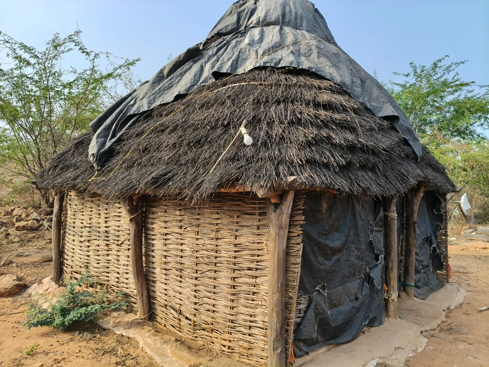 The woven walls of a Chenchu hut.