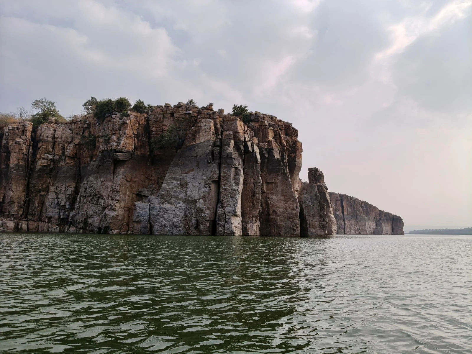Rock formations beside the Krishna.