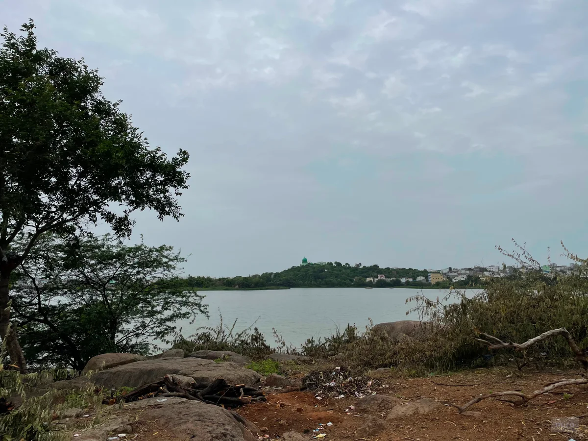 Mir Alam Tank: aerial view, lake photographs and film stills