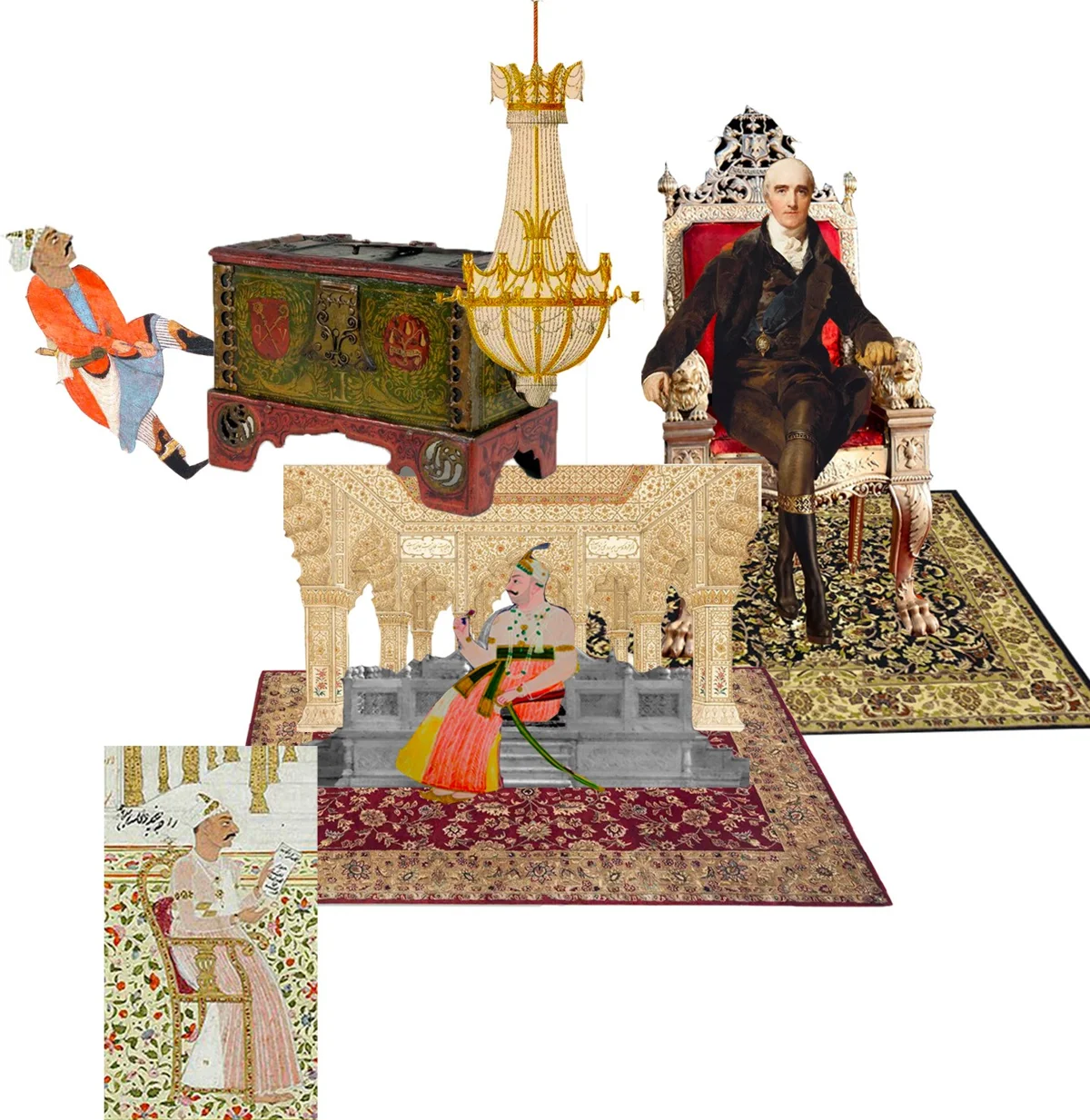 Mir Alam Tank: historical collages and blue narrative panels