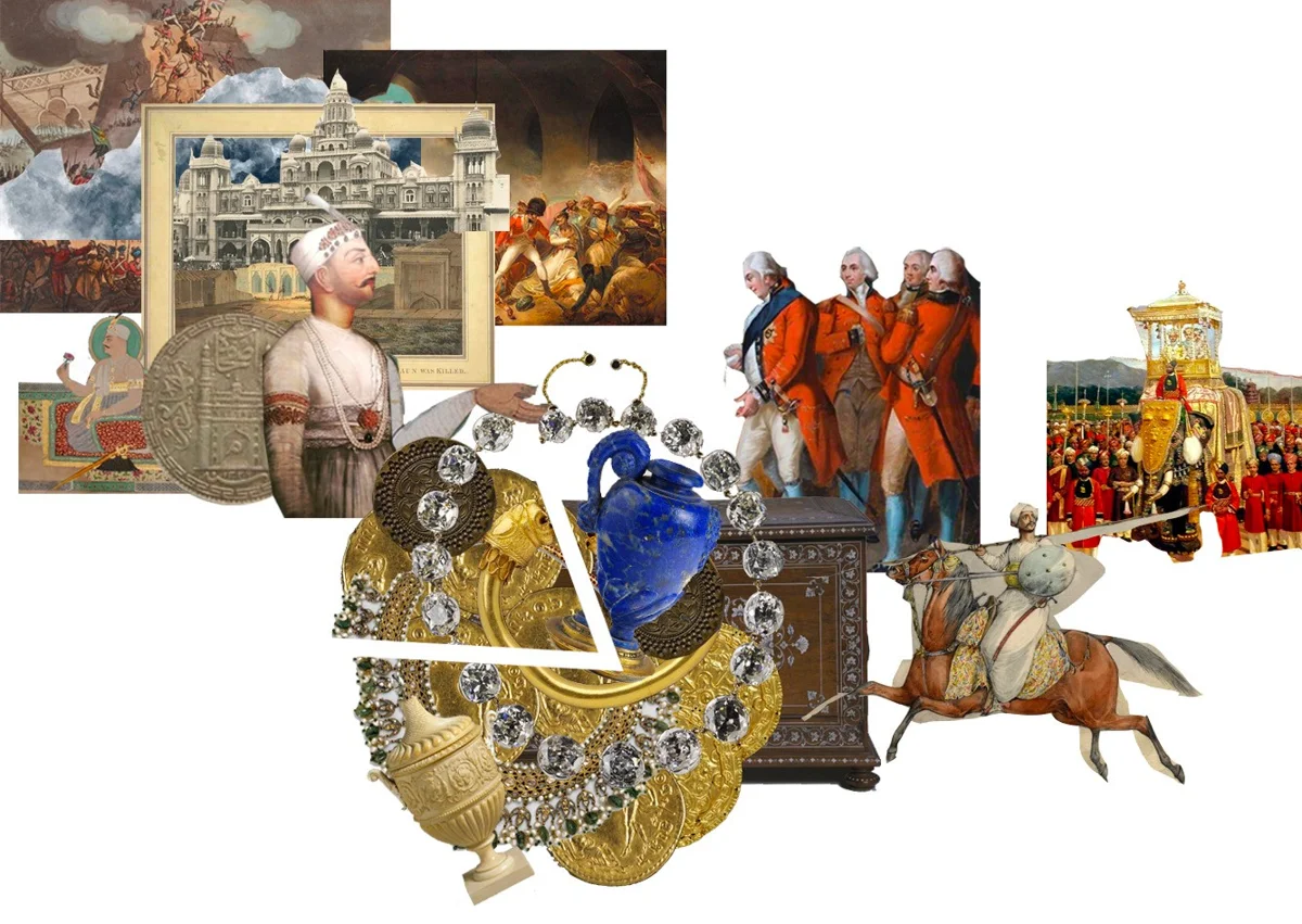 Mir Alam Tank: historical collages and blue narrative panels