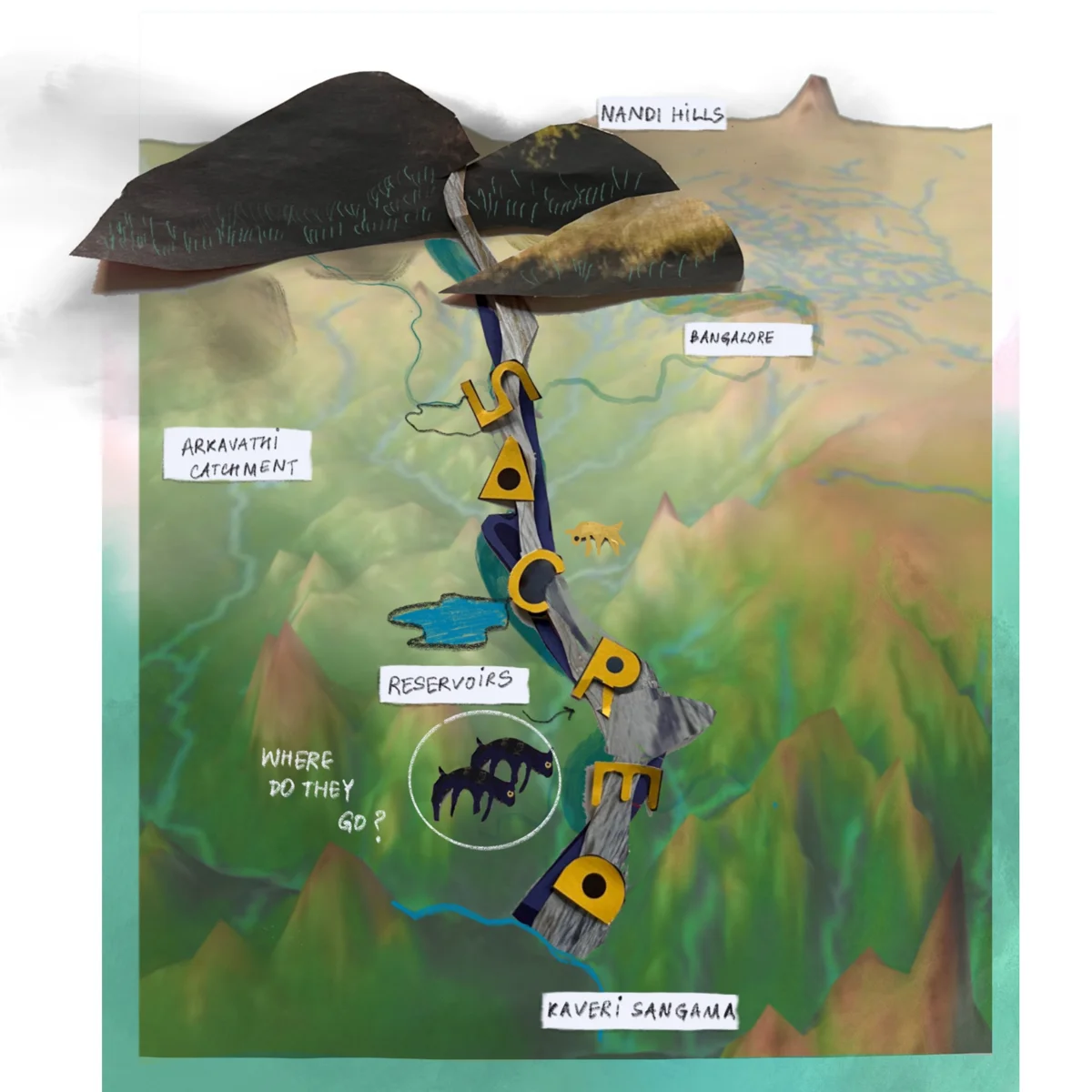 Cattle access restrictions and a collage imagining future routes