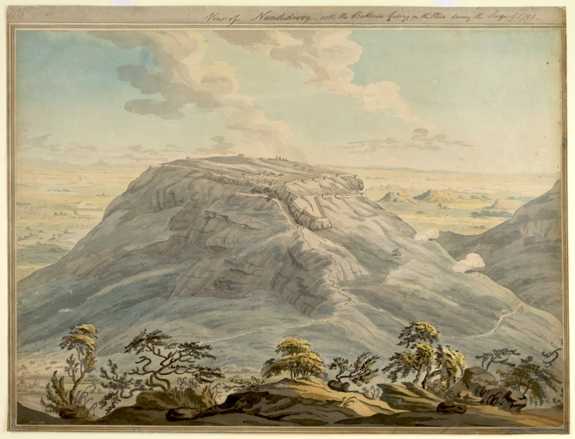 View of Nandidrug during the siege of 1791